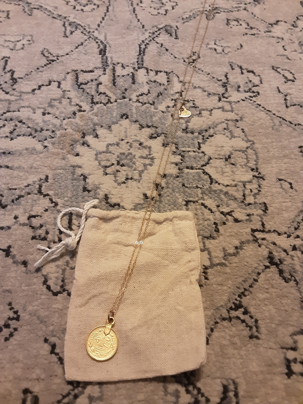 Gold Coin Pendant Long Necklace